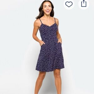 41 Hawthorn Navy Polka Dot Spaghetti Strap Dress